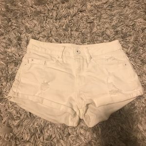 White jean shorts